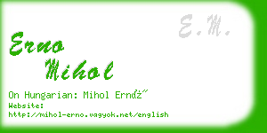erno mihol business card